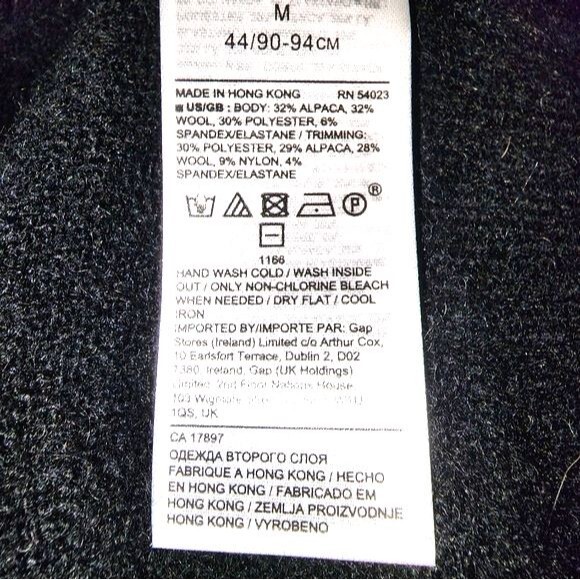 Banana Republic Black Alpaca Wool Blend Long Sleeve Crew Neck Sweater Size M - Picture 6 of 6